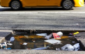 garbage on the road