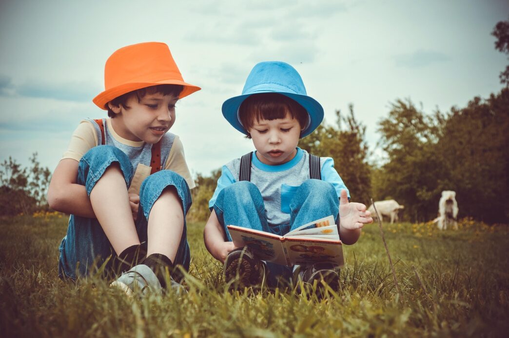 reading a book