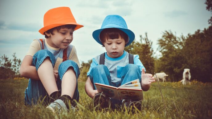 reading a book