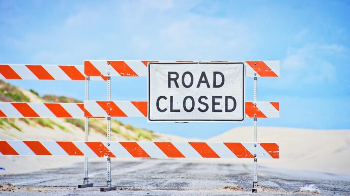 closed road