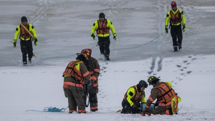 fireman on snow